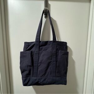 Medium seaport tote bag in navy canvas